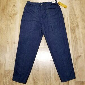Nos Vintage BrIttania Mom Blue Jeans 38x32 Womens High Waisted Tapered Leg Denim